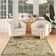 Nourison Aloha 4' x 6' Ivory Green Fabric Outdoor Area Rug (4' x 6')