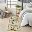 Nourison Aloha 6' Runner Ivory Green Fabric Outdoor Area Rug (6' Runner)