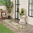 Nourison Aloha 6' Runner Ivory Green Fabric Outdoor Area Rug (6' Runner)