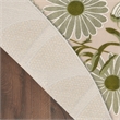 Nourison Aloha 5' x Round Ivory Green Fabric Outdoor Area Rug (5' Round)