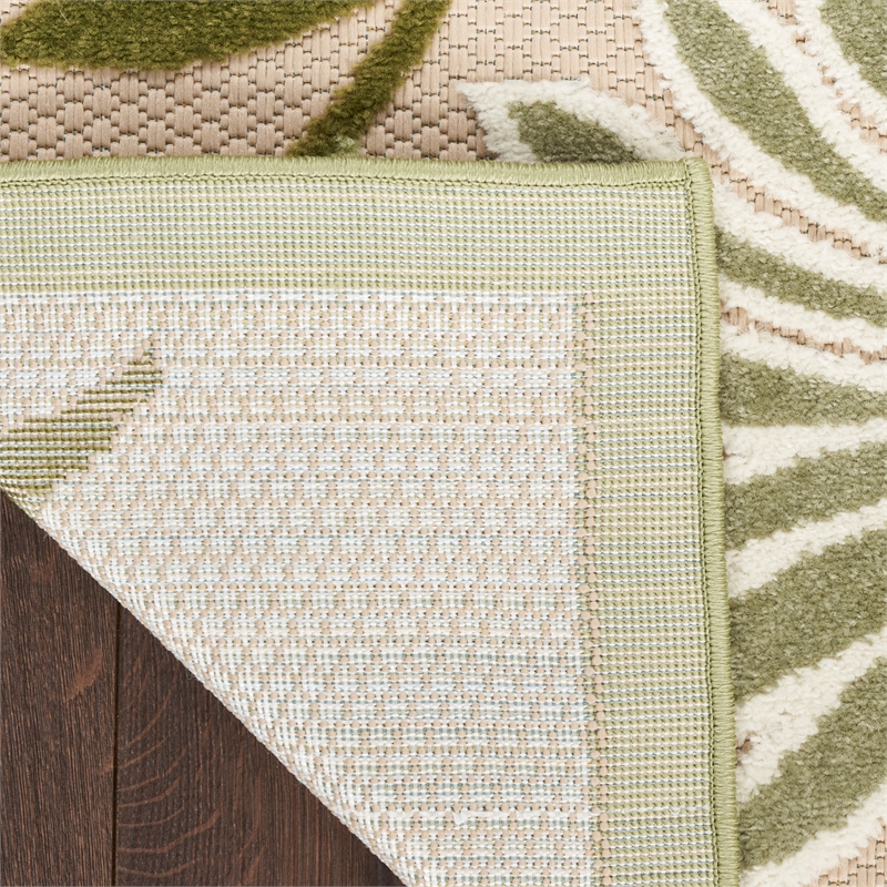 Nourison Aloha 6' x 9' Ivory Green Fabric Outdoor Area Rug (6' x 9')