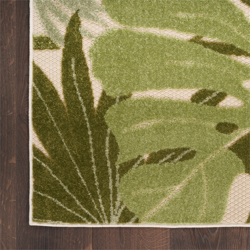 Nourison Home Aloha 10' x 14' Fabric Ivory Green Area Rug