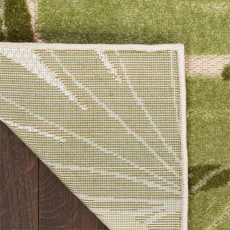 Nourison Home Aloha 10' x 14' Fabric Ivory Green Area Rug