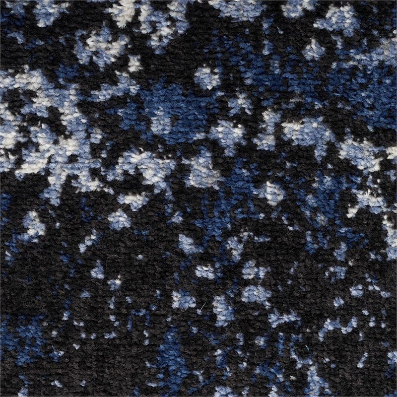 Nourison Passion 6' x 9' Light Blue Black Fabric Modern Area Rug (6' x 9')
