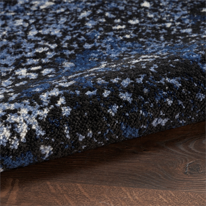 Nourison Passion 6' x 9' Light Blue Black Fabric Modern Area Rug (6' x 9')
