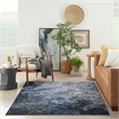 Nourison Passion 6' x 9' Light Blue Black Fabric Modern Area Rug (6' x 9')