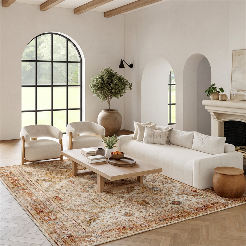 Nourison Petra 9' x 13' Ivory Multi-Color Area Rug