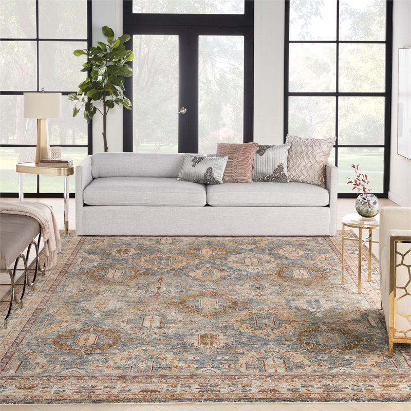 Nourison Petra 9' x 13' Blue   Area Rug