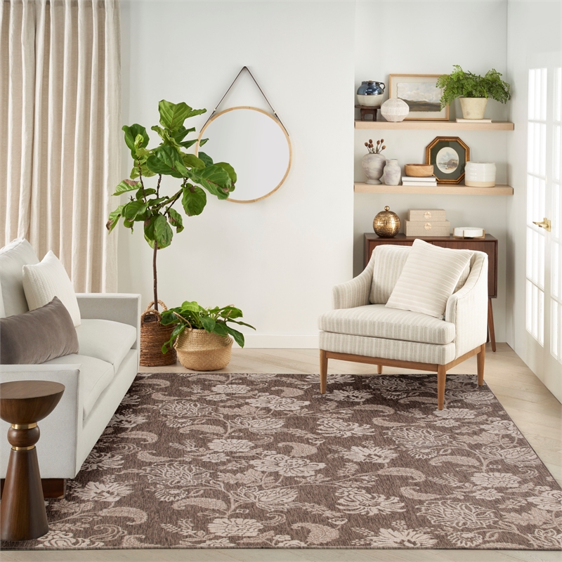 Nourison Home Garden Oasis  9' x 12' Mocha   Area Rug