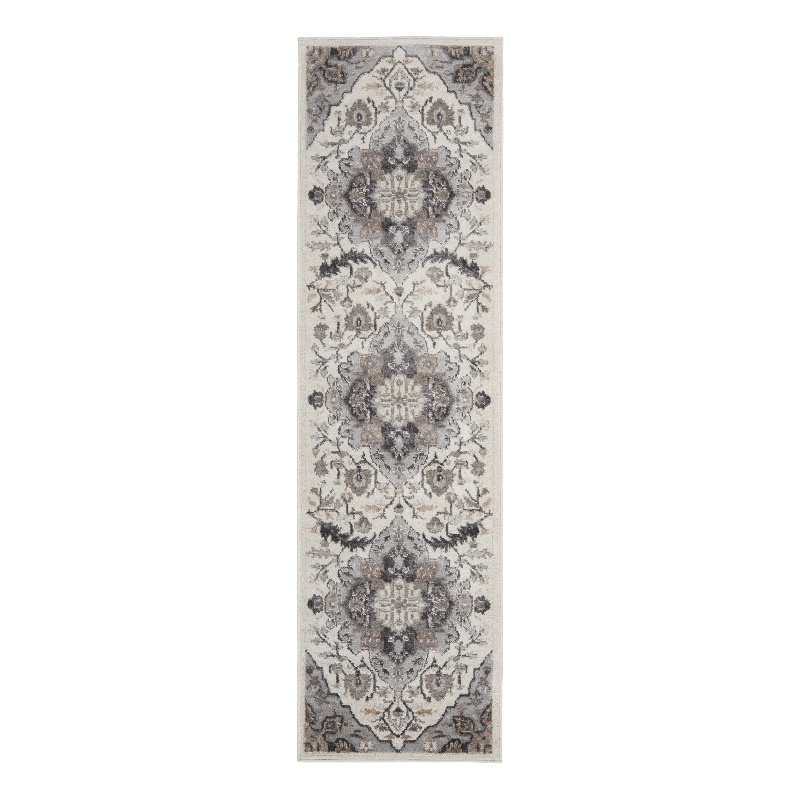 Nourison Home Elation 6' Runner Ivory Grey   Area Rug