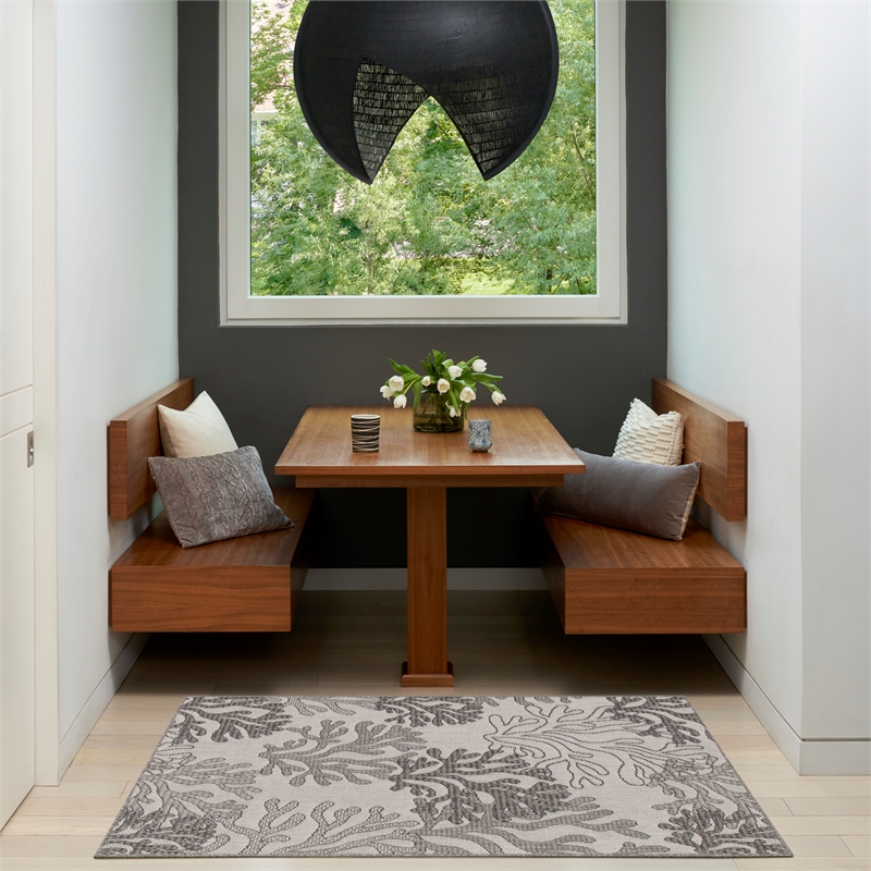Nourison Home Garden Oasis  3' x 5' Grey   Area Rug