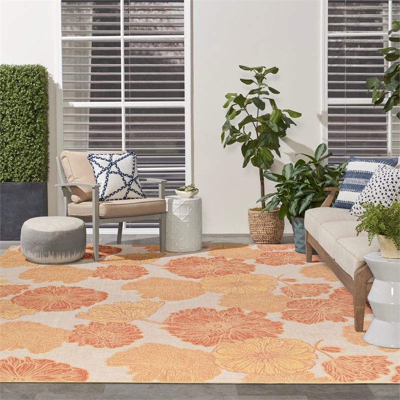Nourison Home Garden Oasis  9' x 12' Coral   Area Rug