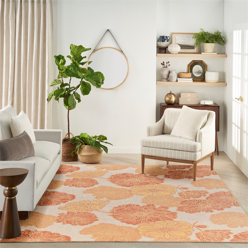 Nourison Home Garden Oasis  9' x 12' Coral   Area Rug