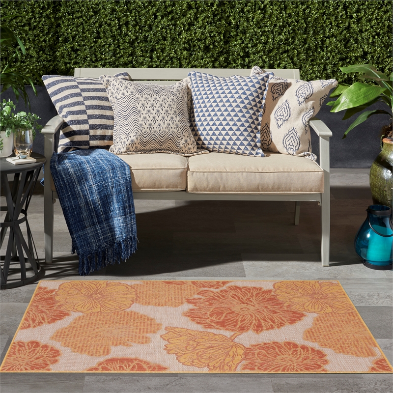 Nourison Home Garden Oasis  3' x 5' Coral   Area Rug