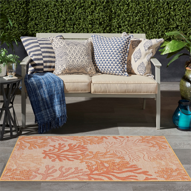 Nourison Home Garden Oasis  3' x 5' Coral   Area Rug