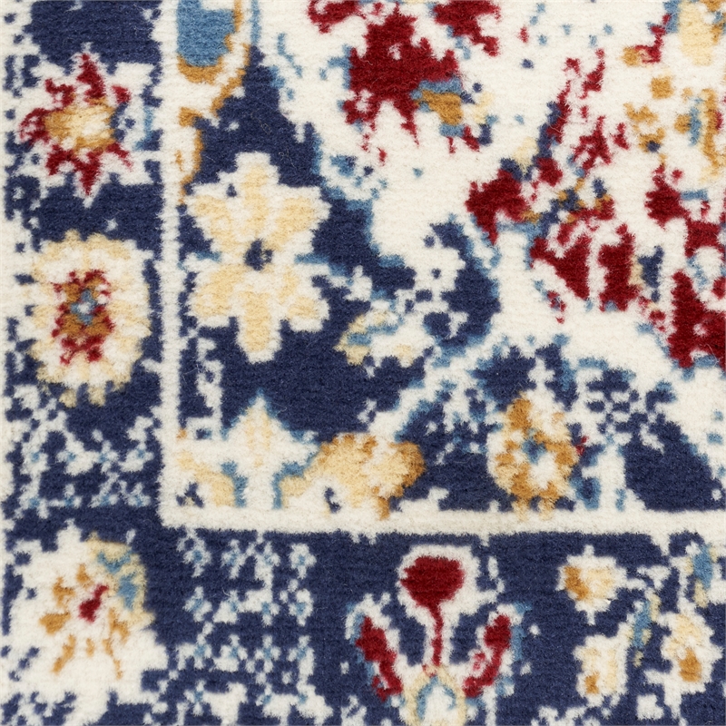 Nourison Grafix 9' x 12' Blue Multicolor Fabric Traditional Area Rug