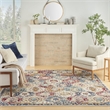 Nourison Grafix 9' x 12' Blue Multicolor Fabric Traditional Area Rug