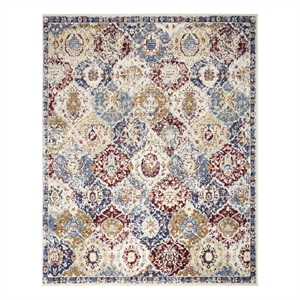 Nourison Grafix 9' x 12' Blue Multicolor Fabric Traditional Area Rug