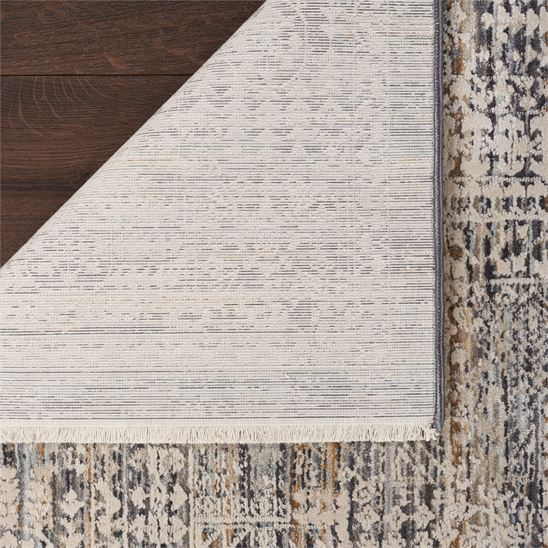 Nourison Nyle 9' x 11' Ivory Slate Fabric Transitional Area Rug