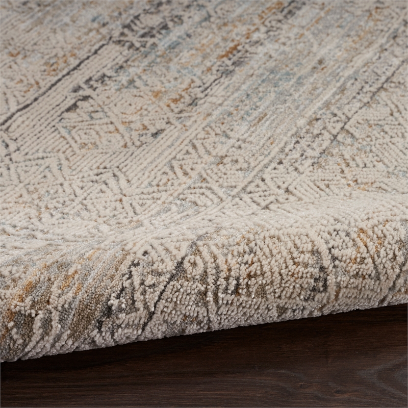 Nourison Nyle 9' x 11' Ivory Multicolor Fabric Transitional Area Rug