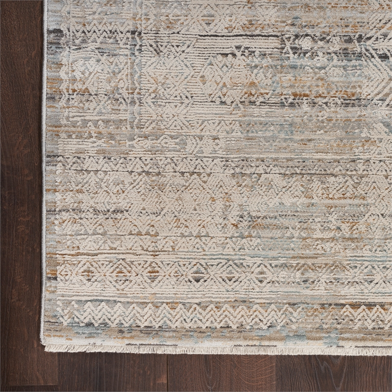 Nourison Nyle 9' x 11' Ivory Multicolor Fabric Transitional Area Rug