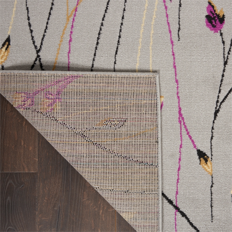 Nourison Grafix 9' x 12' Gray Fabric Contemporary Area Rug