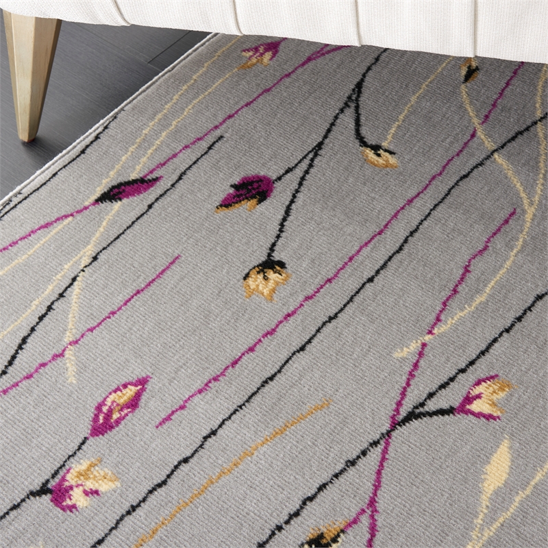 Nourison Grafix 9' x 12' Gray Fabric Contemporary Area Rug