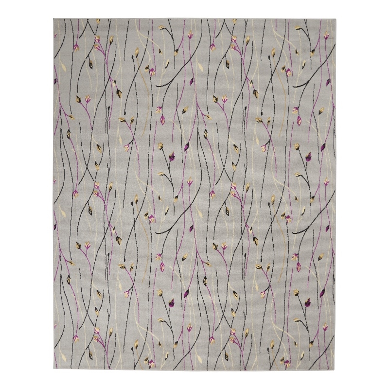 Nourison Grafix 9' x 12' Gray Fabric Contemporary Area Rug