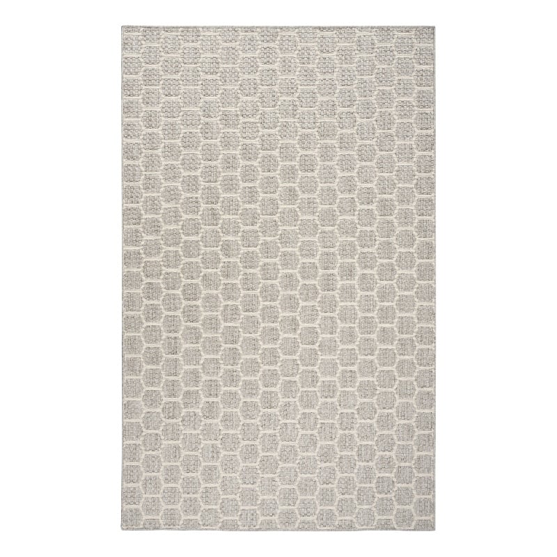 Nourison Reversible Indoor Outdoor 4' x 6' Gray Fabric Contemporary Area Rug