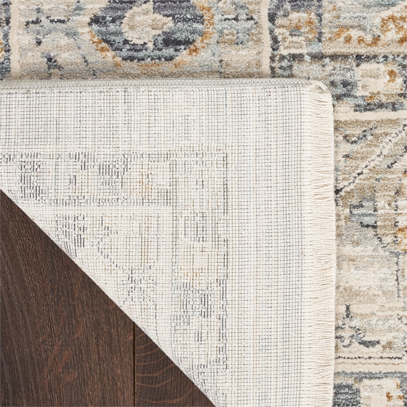 Nourison Nyle 9' x 11' Light Blue Fabric Transitional Area Rug