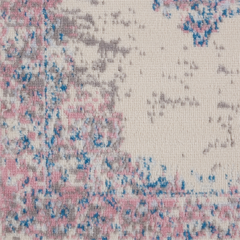 Nourison Grafix 6' Runner Pink Fabric Transitional Area Rug