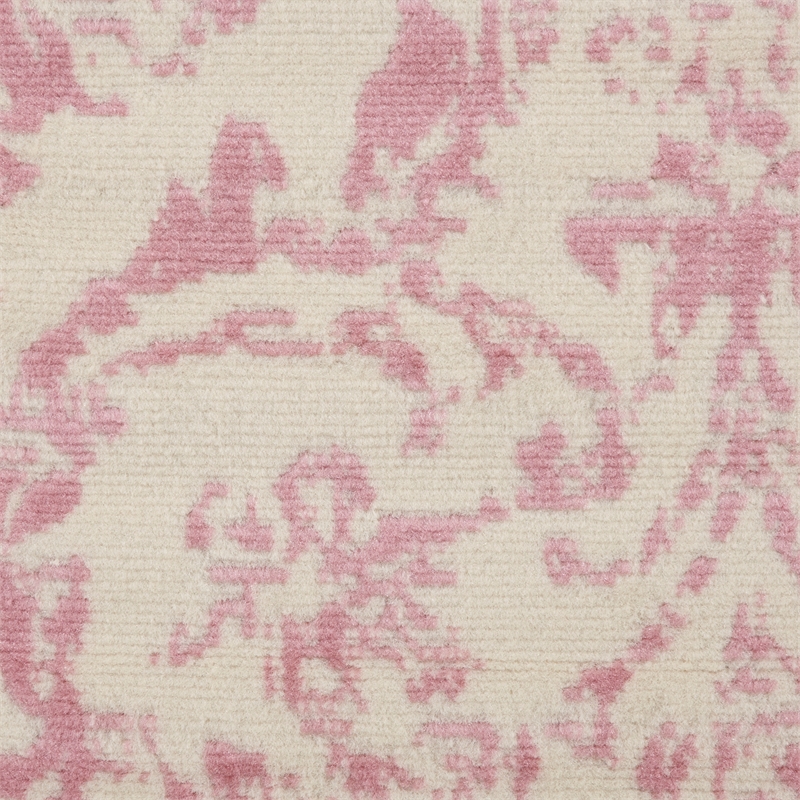 Nourison Jubilant 6' Runner Ivory Pink Fabric Transitional Area Rug