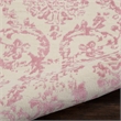 Nourison Jubilant 6' Runner Ivory Pink Fabric Transitional Area Rug