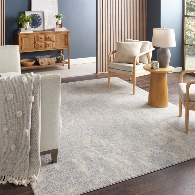Nourison Splendid 8' x 10' Light Gray Fabric Contemporary Area Rug
