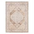 Nourison Astra Machine Washable Center medallion Beige Fabric Area Rug (4' x 6')