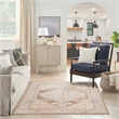 Nourison Astra Machine Washable Center medallion Beige Fabric Area Rug (5' x 7')