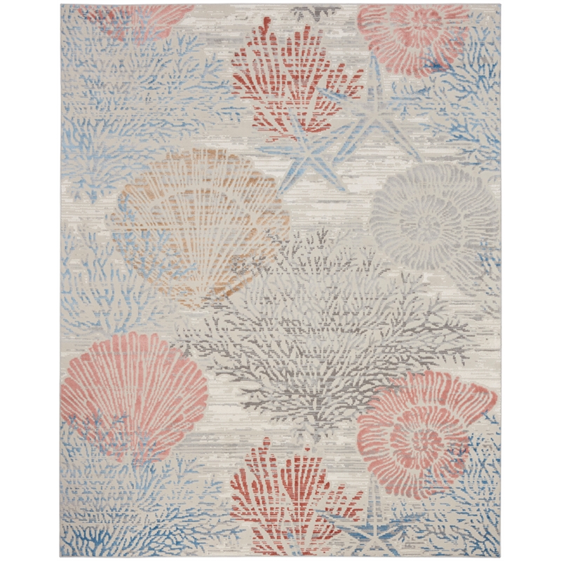 Nourison Pompeii Nature-inspired Multicolor Fabric Area Rug (8' x 10')