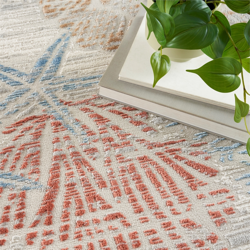 Nourison Pompeii Nature-inspired Multicolor Fabric Area Rug (8' x 10')