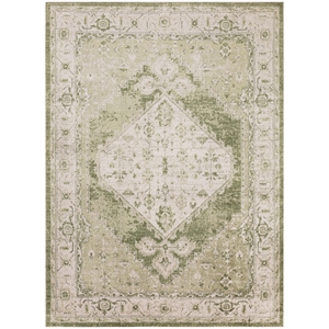 Nourison Astra Machine Washable 4' x 6' Polyester Indoor Rug in Ivory Green
