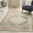 Nourison Astra Machine Washable 4' x 6' Polyester Indoor Rug in Ivory Green