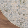Nourison Astra Machine Washable Center medallion Blue Green  Area Rug (5' Round)