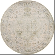 Nourison Astra Machine Washable Center medallion Blue Green  Area Rug (5' Round)
