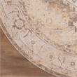 Nourison Astra Machine Washable Center medallion Beige  Area Rug (8' Round)