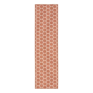 Nourison Reversible Ind/Outd 8' Runner Coral Area Rug