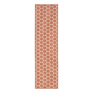 Nourison Reversible Ind/Outd 6' Runner Coral Area Rug