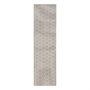 Nourison Reversible Ind/Outd 6' Runner Grey Area Rug