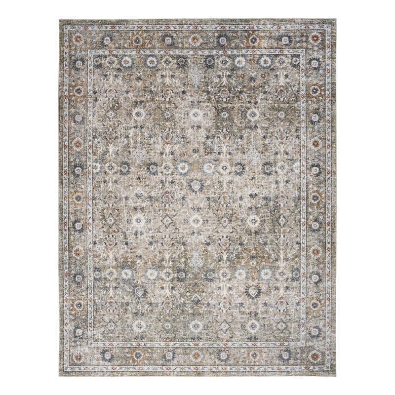 Nourison Astra Machine Washable 7' x 9' Gold Grey Area Rug