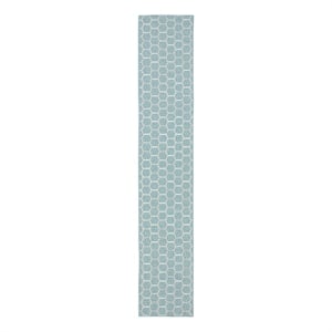 Nourison Reversible Ind/Outd 10' Runner Aqua Area Rug