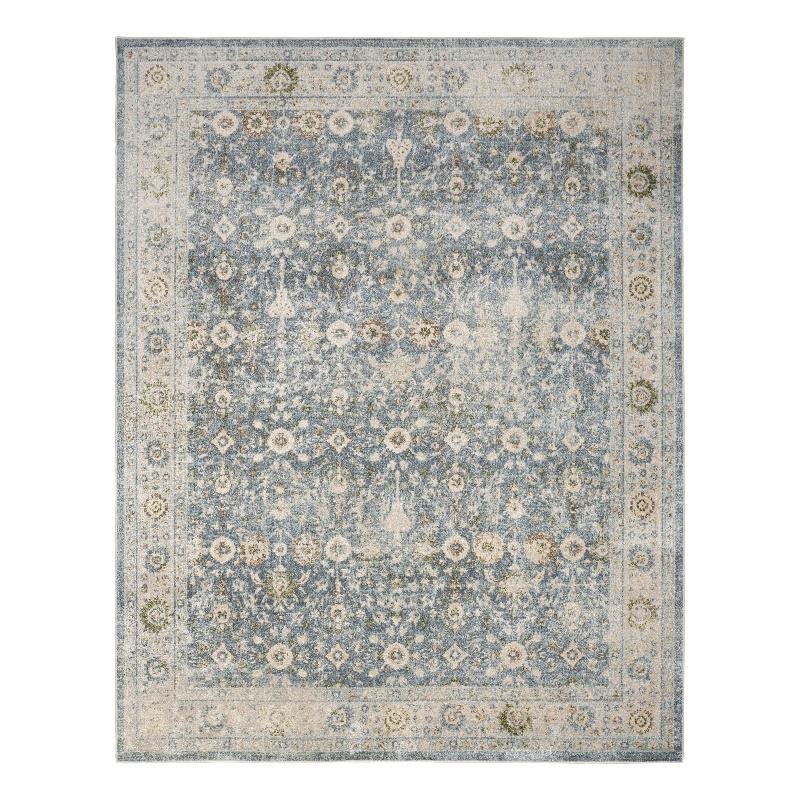 Nourison Astra Machine Washable 8' x 10' Teal Beige Area Rug