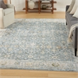 Nourison Astra Machine Washable 7' x 9' Teal Beige Area Rug